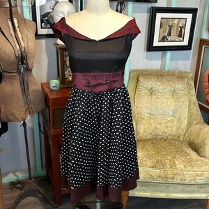 New Chic star xl black and white polka dot 50s style dress